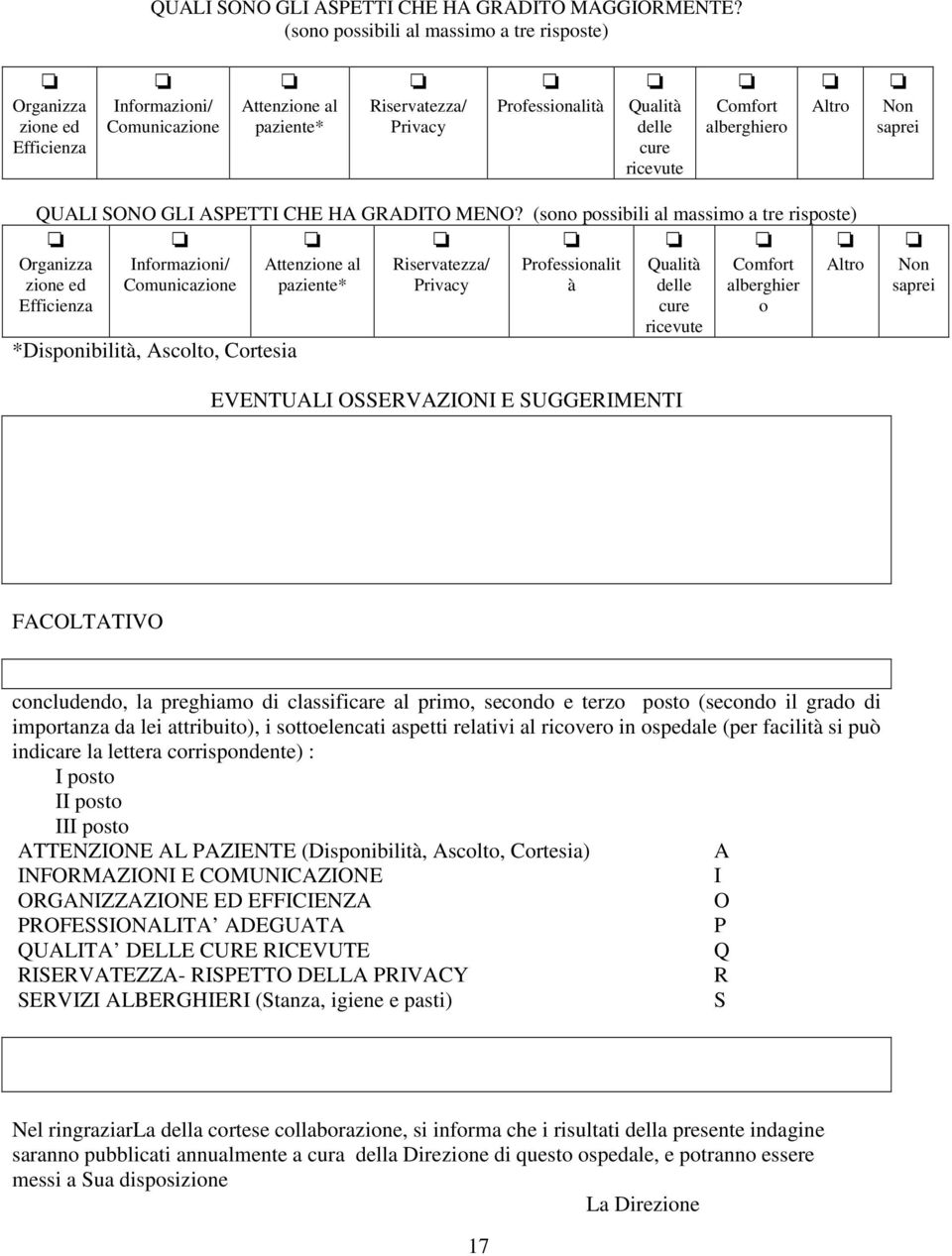 alberghiero Altro Non saprei QUALI SONO GLI ASPETTI CHE HA GRADITO MENO?