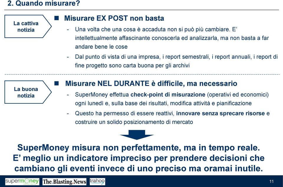 progetto sono carta buona per gli archivi La buona Misurare NEL DURANTE è difficile, ma necessario - SuperMoney effettua check-point di misurazione (operativi ed economici) ogni lunedì e, sulla base