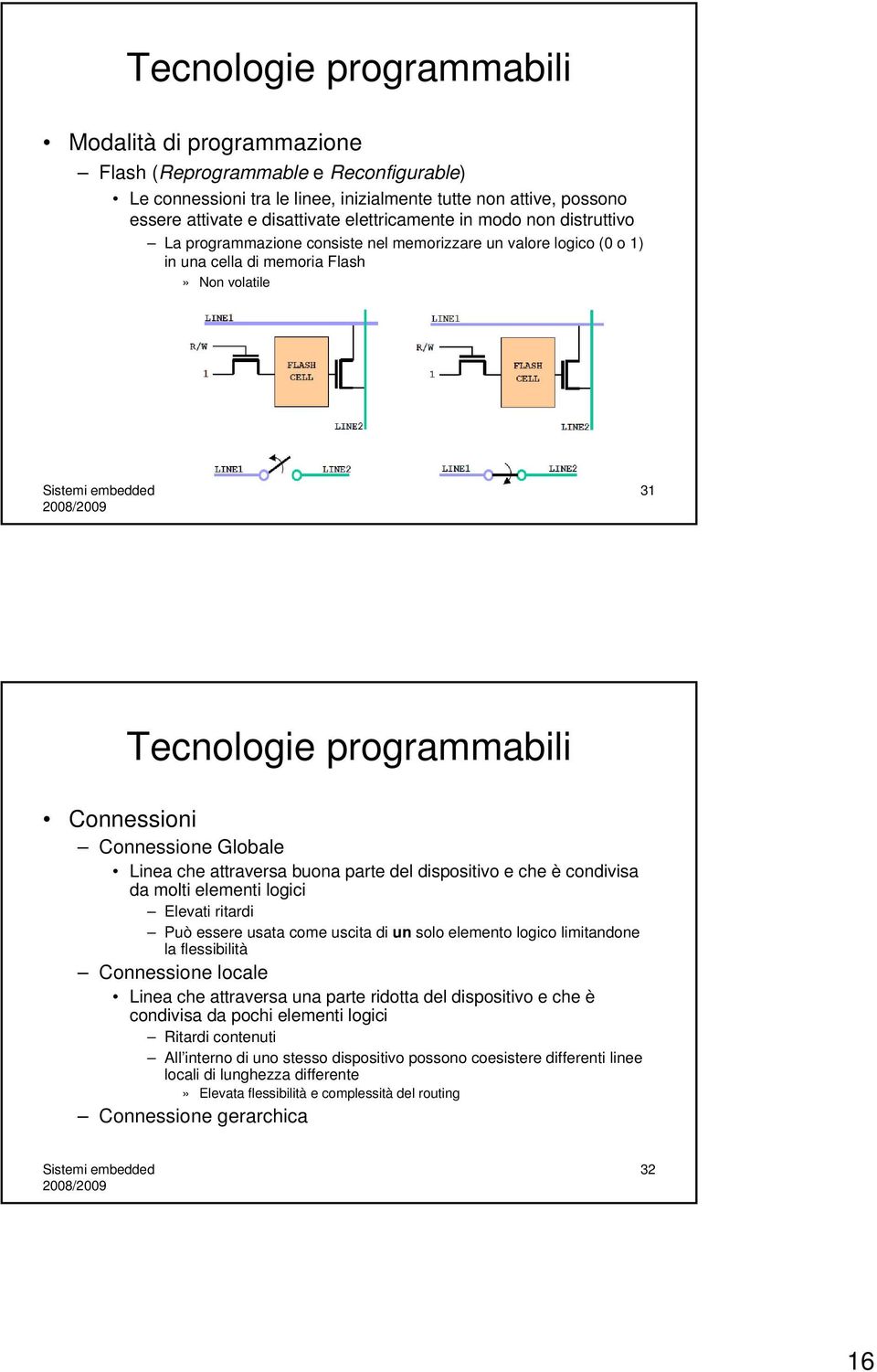 Connessione Globale Linea che attraversa buona parte del dispositivo e che è condivisa da molti elementi logici Elevati ritardi Può essere usata come uscita di un solo elemento logico limitandone la