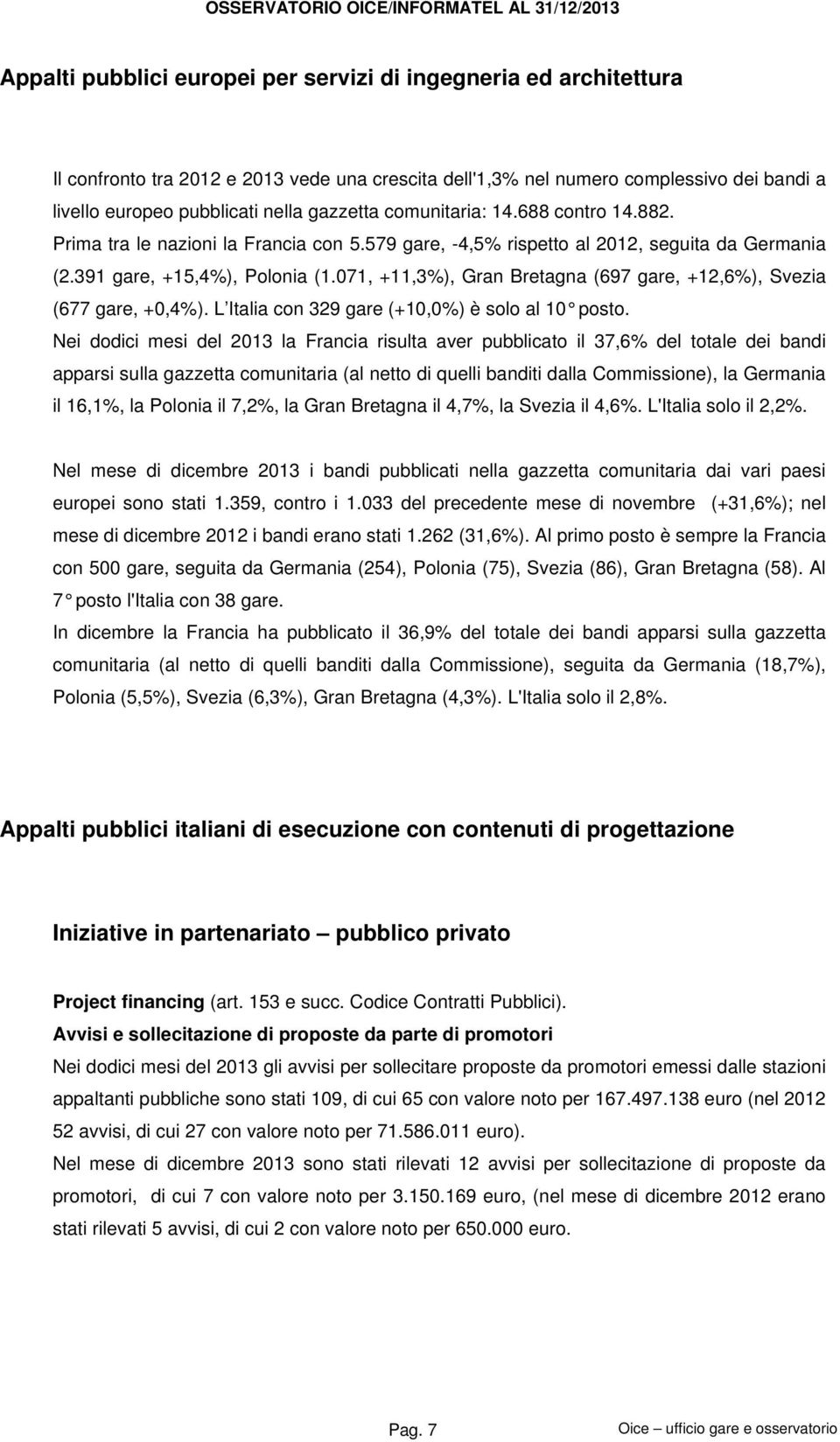 071, +11,3%), Gran Bretagna (697 gare, +12,6%), Svezia (677 gare, +0,4%). L Italia con 329 gare (+10,0%) è solo al 10 posto.