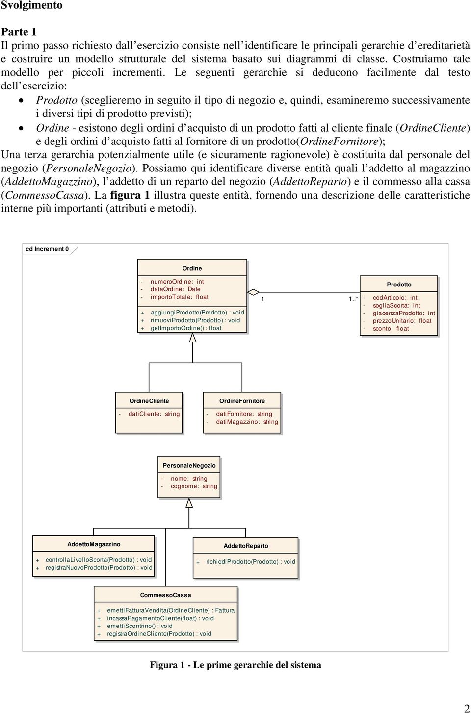 successivamente i diversi tipi di prodotto previsti); Ordine - esistono degli ordini d acquisto di un prodotto fatti al cliente finale (OrdineCliente) e degli ordini d acquisto fatti al fornitore di