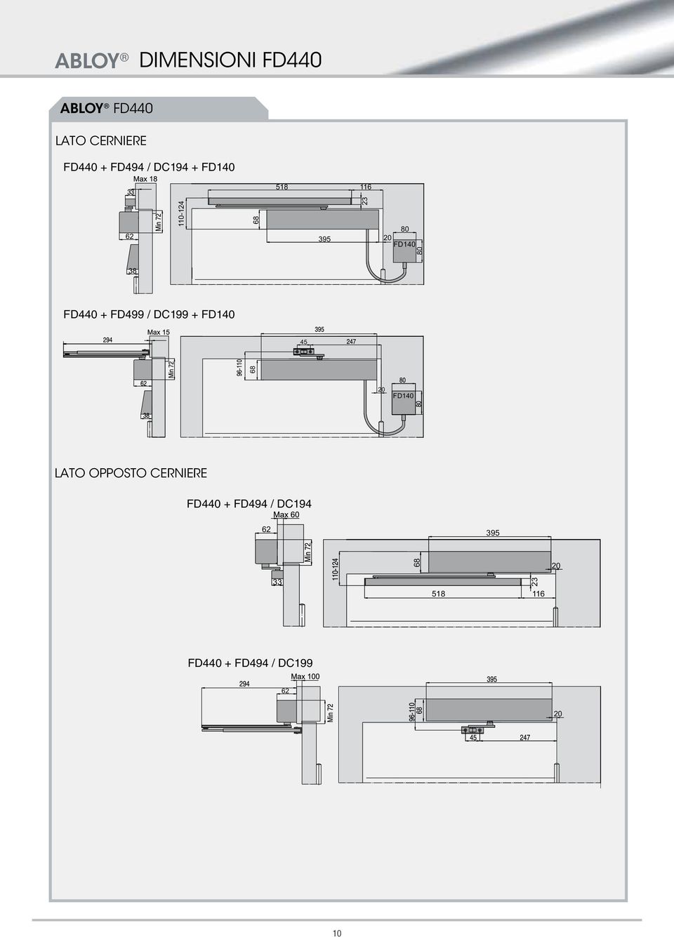 / DC199 + FD140 45 68 20 FD140 LATO OPPOSTO CERNIERE FD440 + FD494