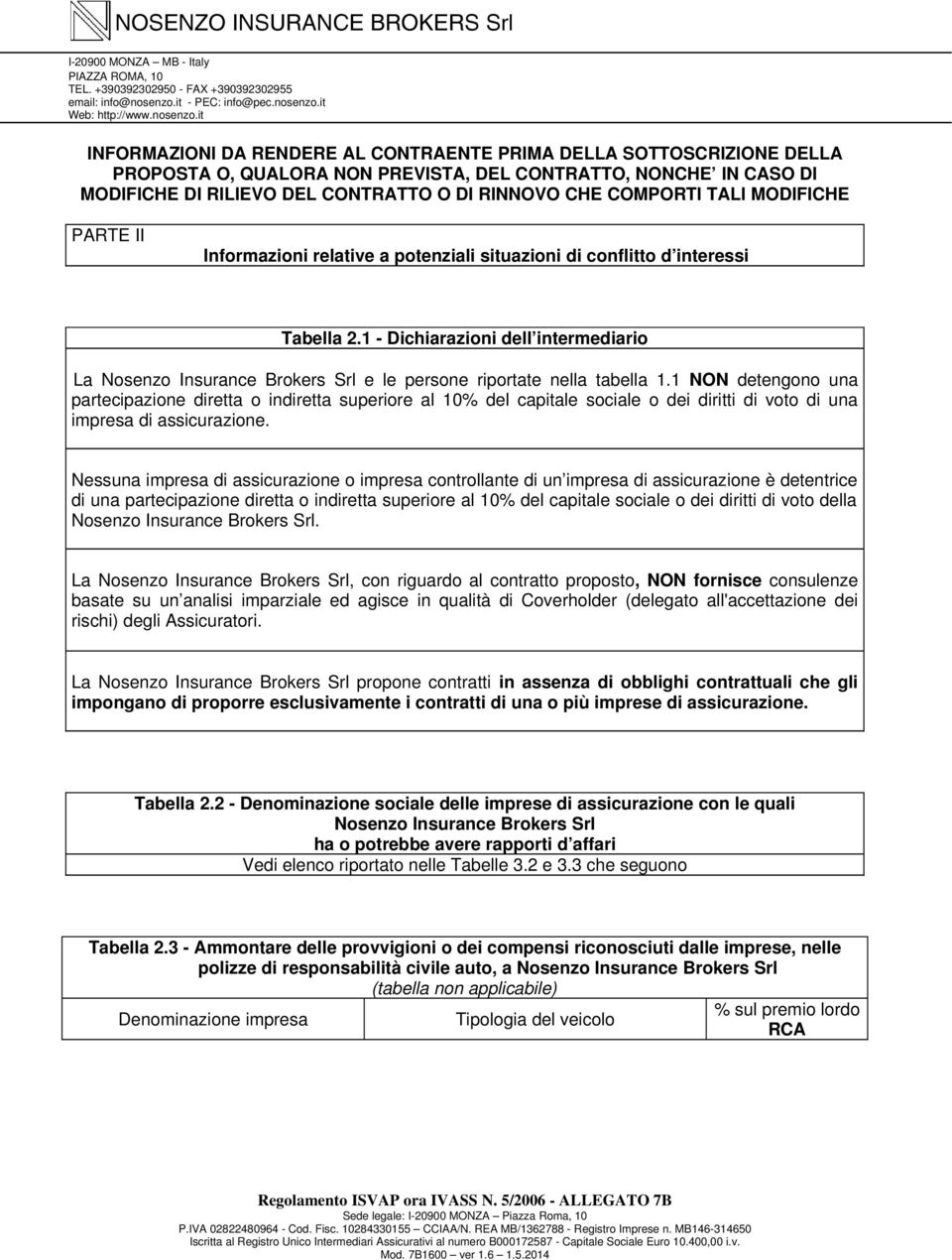 it INFORMAZIONI DA RENDERE AL CONTRAENTE PRIMA DELLA SOTTOSCRIZIONE DELLA PROPOSTA O, QUALORA NON PREVISTA, DEL CONTRATTO, NONCHE IN CASO DI MODIFICHE DI RILIEVO DEL CONTRATTO O DI RINNOVO CHE