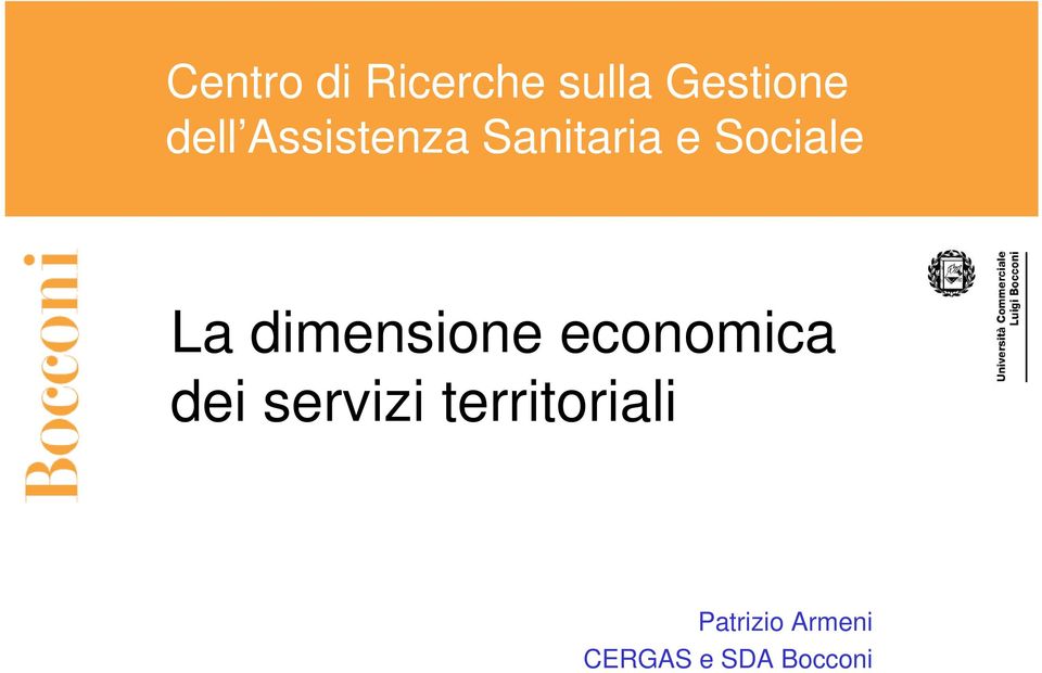 dimensione economica dei servizi