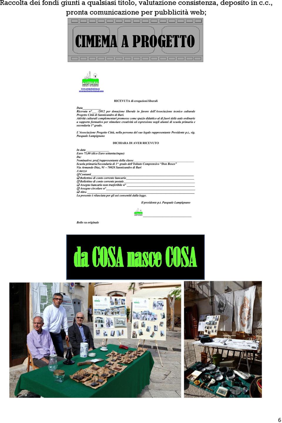 consistenza, deposito in c.c.,