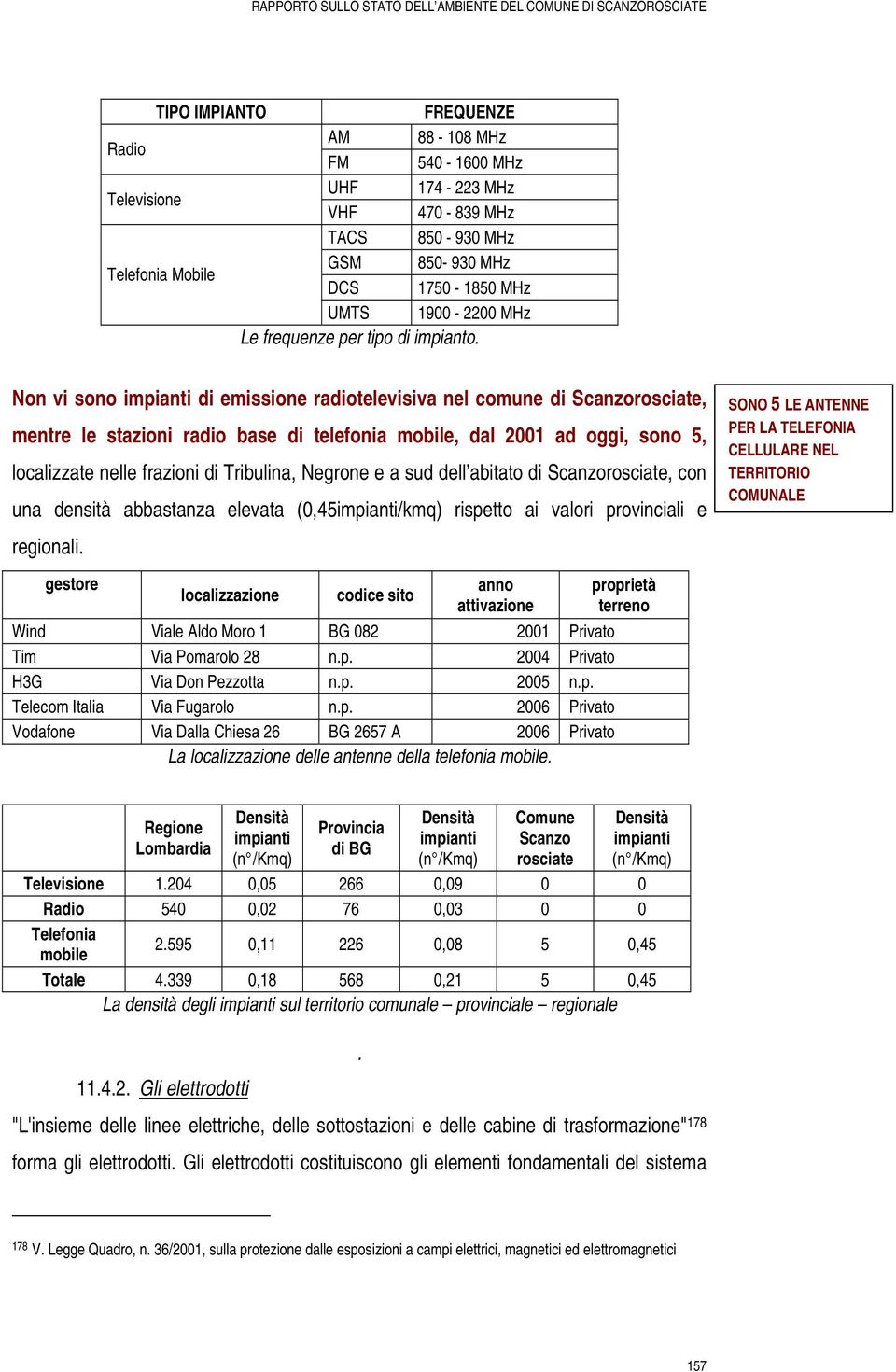 Non vi sono impianti di emissione radiotelevisiva nel comune di Scanzorosciate, mentre le stazioni radio base di telefonia mobile, dal 2001 ad oggi, sono 5, localizzate nelle frazioni di Tribulina,