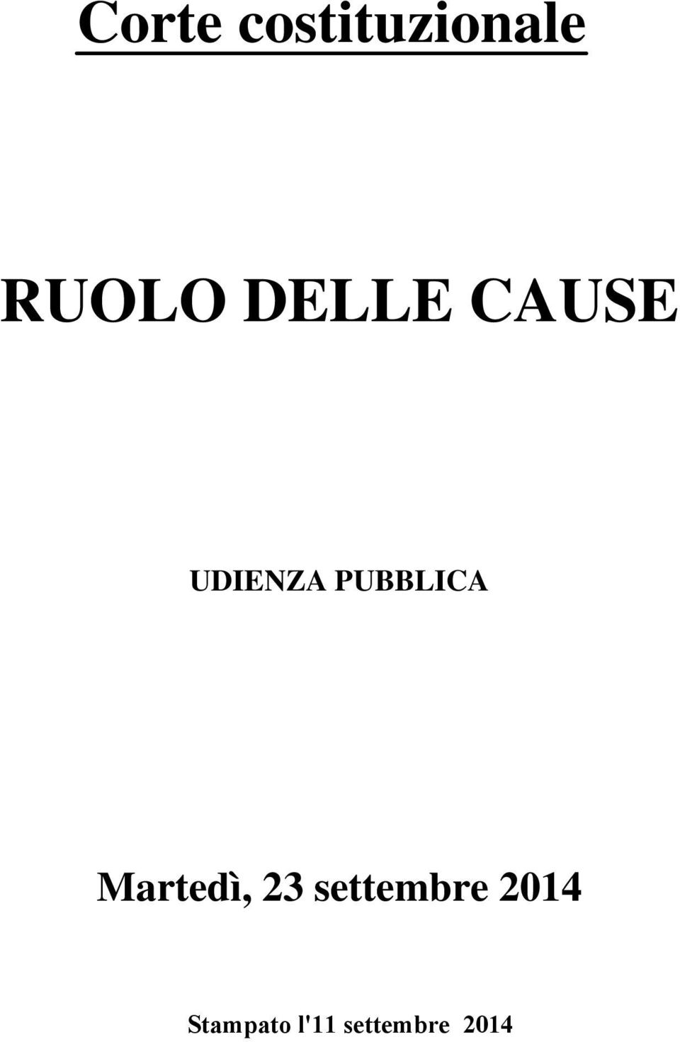 PUBBLICA Martedì, 23