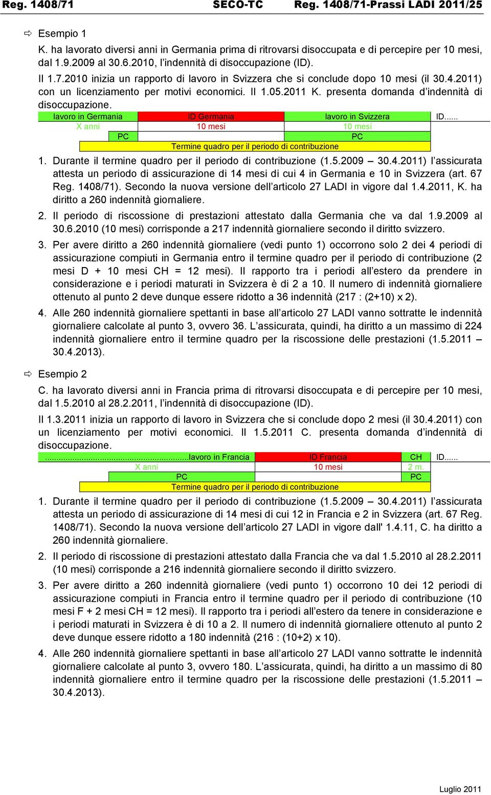 presenta domanda d indennità di disoccupazione. lavoro in Germania ID Germania lavoro in Svizzera ID... X anni 10 mesi 10 mesi PC PC Termine quadro per il periodo di contribuzione 1.