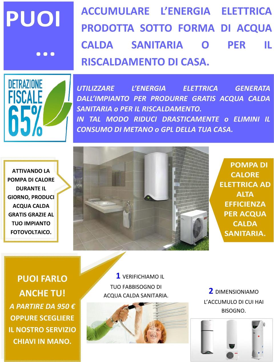 IN TAL MODO RIDUCI DRASTICAMENTE o ELIMINI IL CONSUMO DI METANO o GPL DELLA TUA CASA.