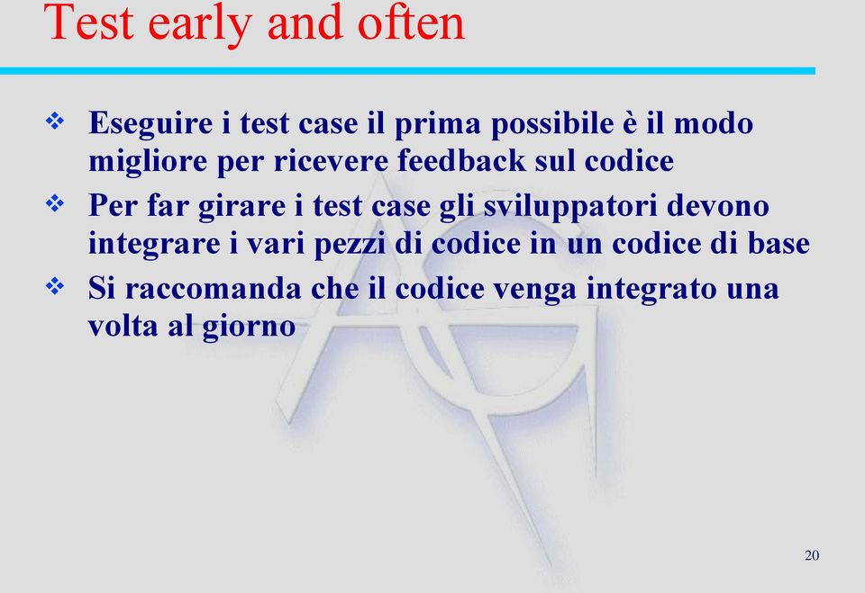 gli sviluppatori devono integrare i vari pezzi di codice in un codice