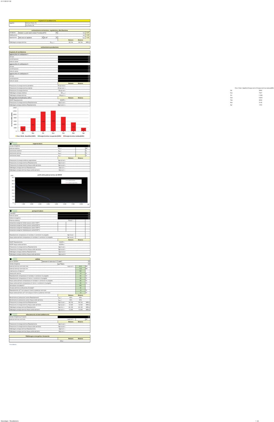 742 kwh/a sottosistema produzione impianto di ventilazione apparecchio di v entilazione 1 - Utilizzo umidificazione fonte di calore apparecchio di v entilazione 2 - Utilizzo umidificazione fonte di