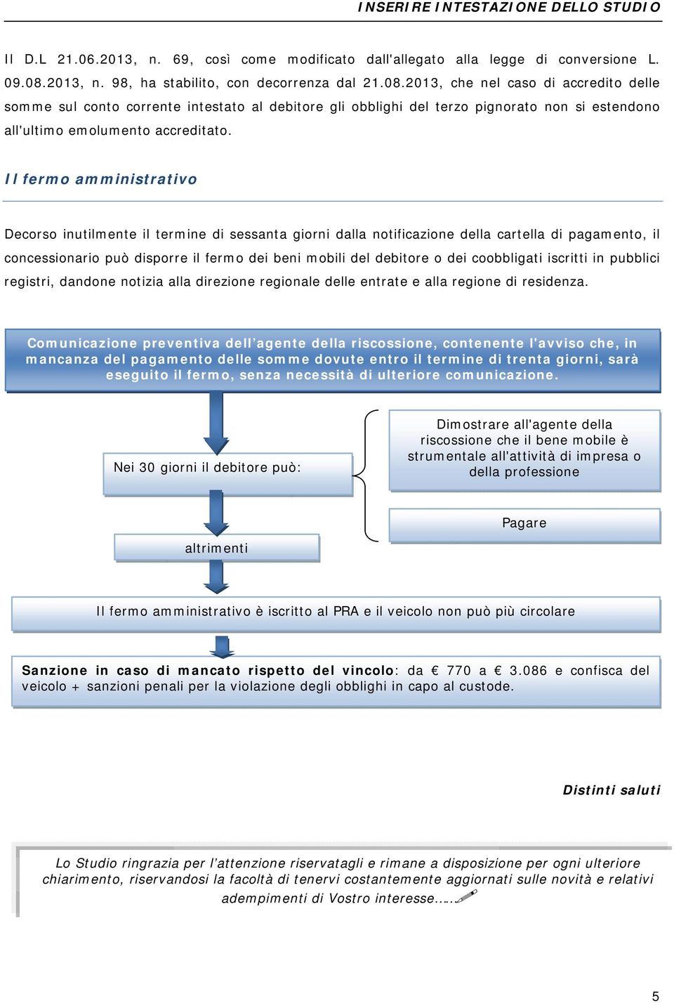 2013, che nel caso di accredito delle somme sul conto corrente intestato al debitore gli obblighi del terzo pignorato non si estendono all'ultimo emolumento accreditato.