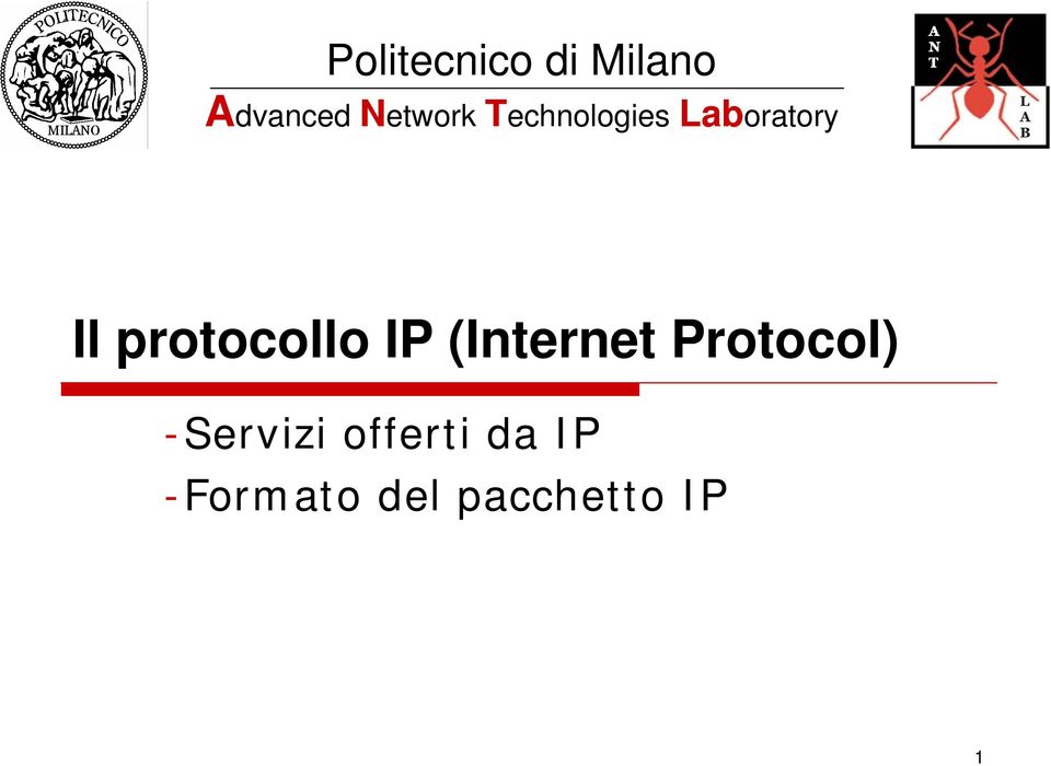 protocollo IP (Internet Protocol)