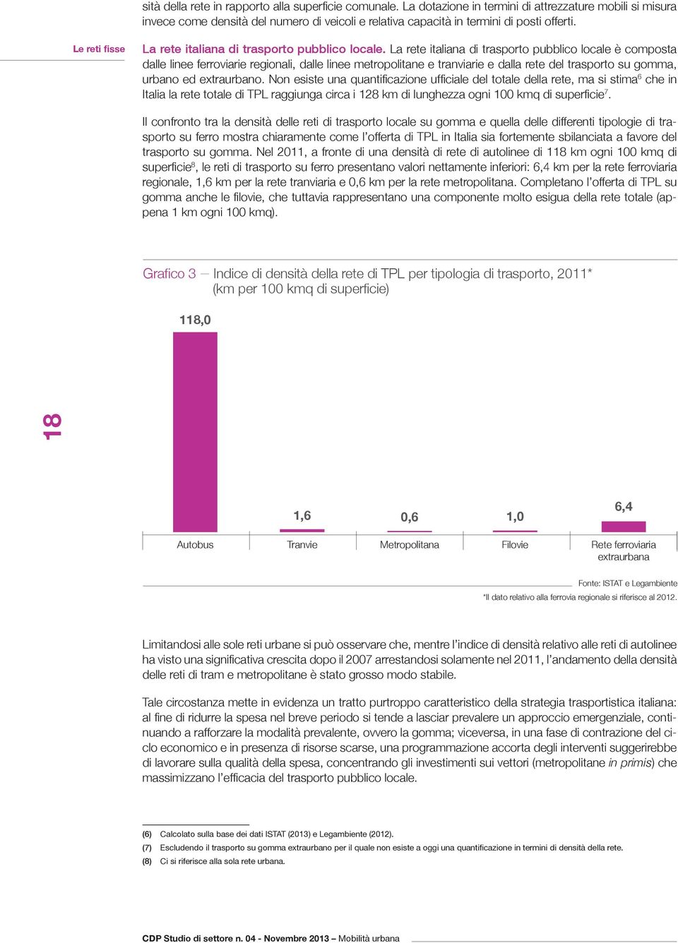 Le reti fisse La rete italiana di trasporto pubblico locale.