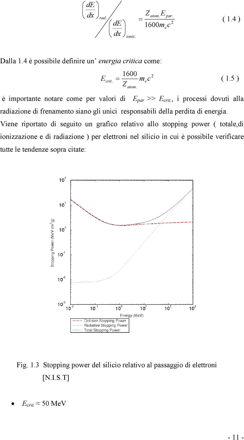 , i processi dovuti alla radiazione di frenamento siano gli unici responsabili della perdita di energia.