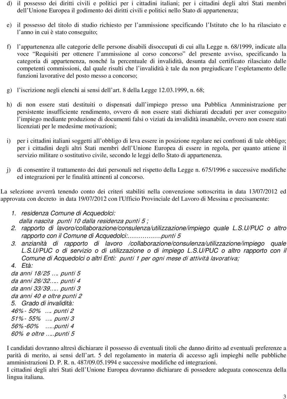 persone disabili disoccupati di cui alla Legge n.