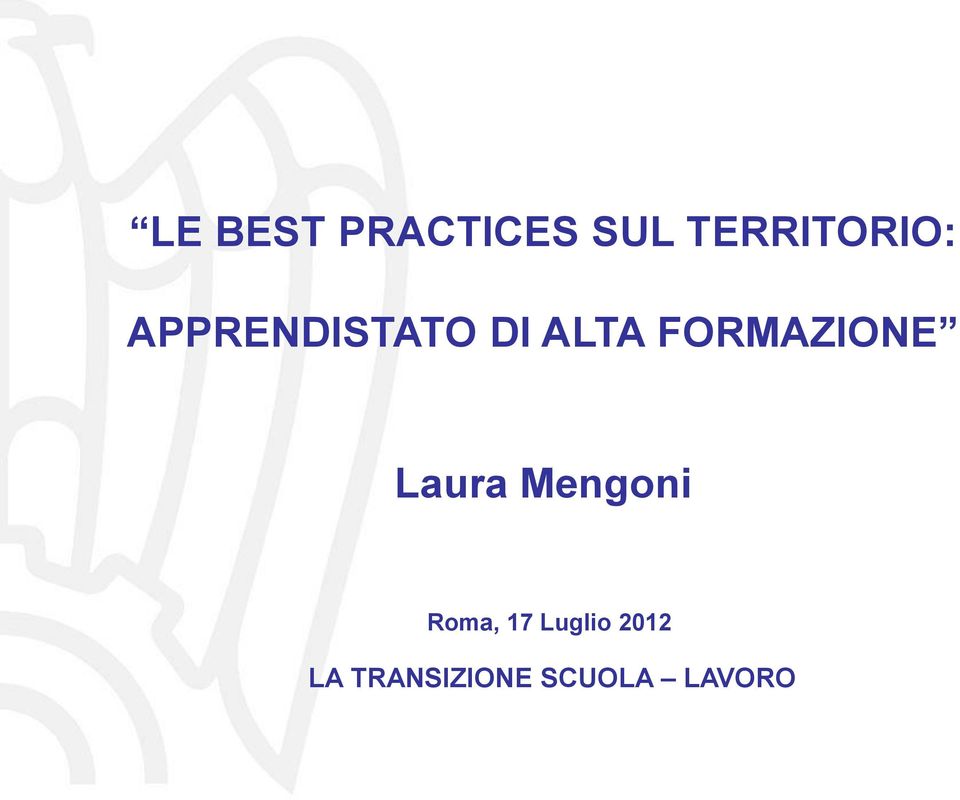 ALTA FORMAZIONE Laura Mengoni