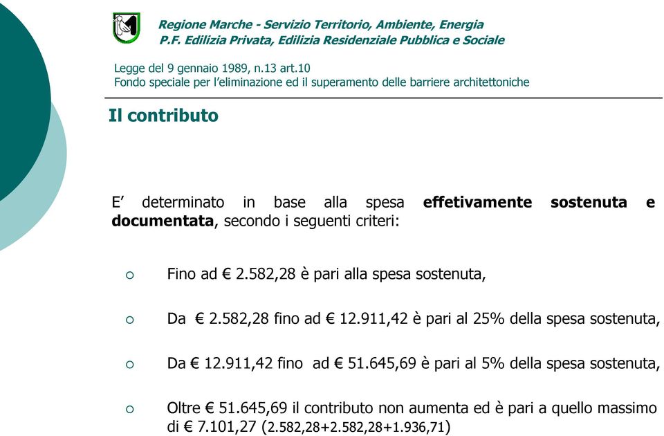 911,42 è pari al 25% della spesa sostenuta, Da 12.911,42 fino ad 51.