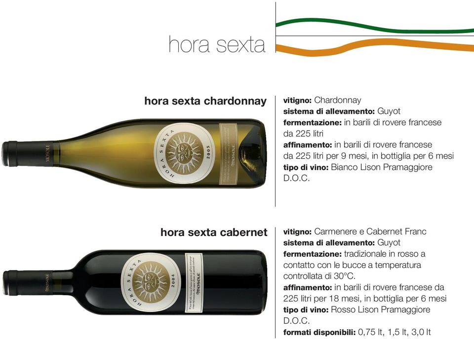 hora sexta cabernet vitigno: Carmenere e Cabernet Franc fermentazione: tradizionale in rosso a contatto con le bucce a temperatura controllata