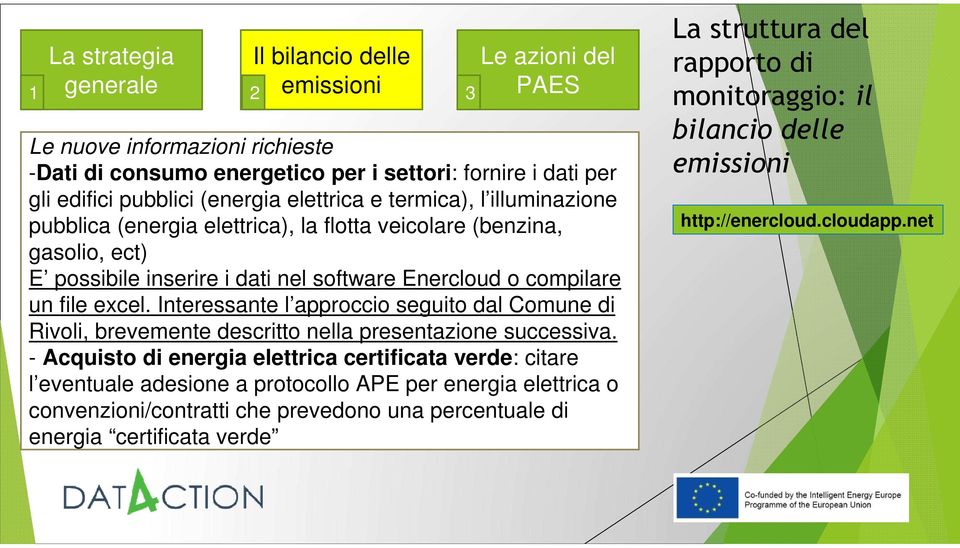 Interessante l approccio seguito dal Comune di Rivoli, brevemente descritto nella presentazione successiva.