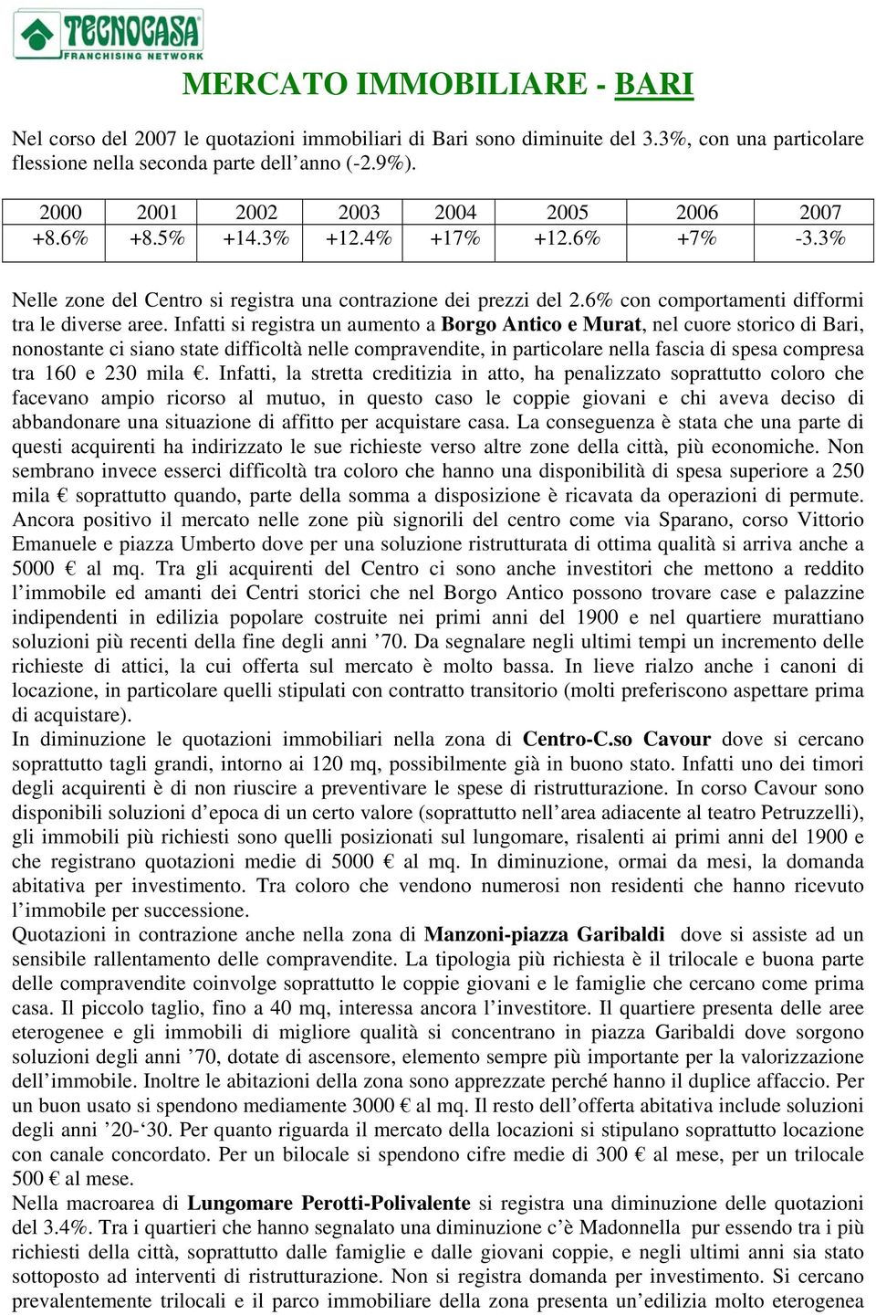 6% con comportamenti difformi tra le diverse aree.