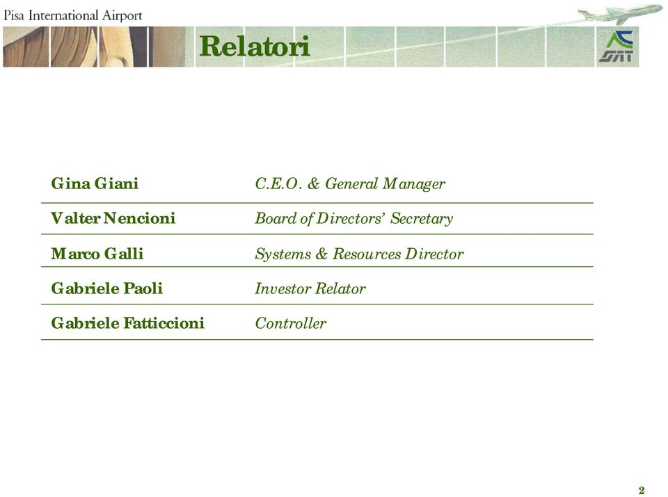 & General Manager Board of Directors Secretary