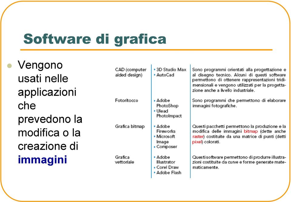 applicazioni che prevedono