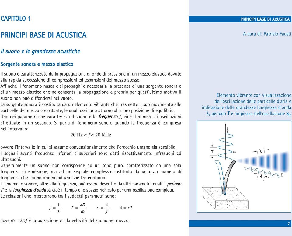 Affinché il fenomeno nasca e si propaghi è necessaria la presenza di una sorgente sonora e di un mezzo elastico che ne consenta la propagazione e proprio per quest ultimo motivo il suono non può