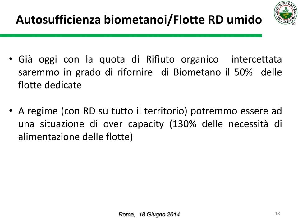 flotte dedicate A regime (con RD su tutto il territorio) potremmo essere ad una