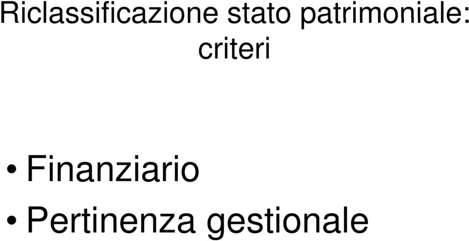 criteri Finanziario