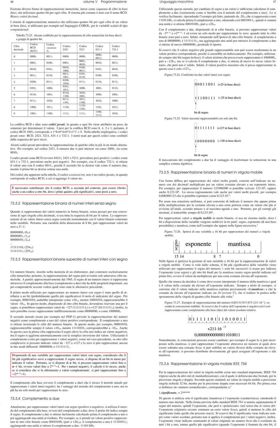 I sistemi di rappresentazione numerica che utilizzano quattro bit per ogni cifra di un valore in base dieci, si utilizzano per esempio nel linguaggio COBOL, per le variabili scalari di tipo