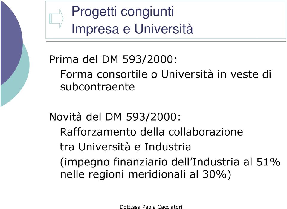 593/2000: Rafforzamento della collaborazione tra Università e