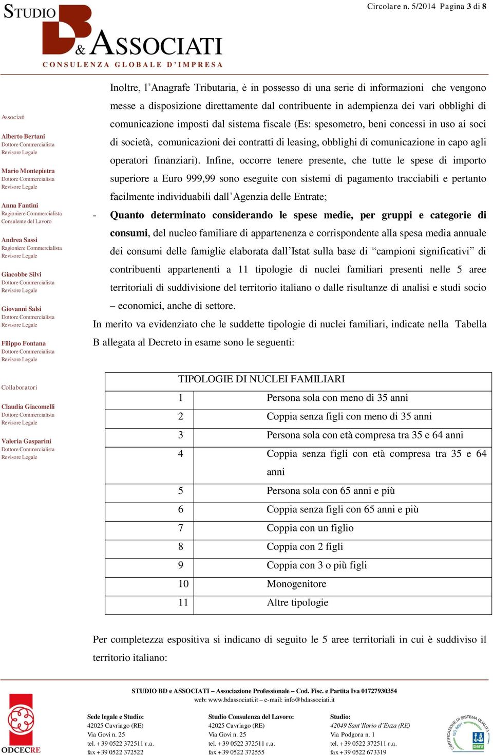 comunicazione imposti dal sistema fiscale (Es: spesometro, beni concessi in uso ai soci di società, comunicazioni dei contratti di leasing, obblighi di comunicazione in capo agli operatori