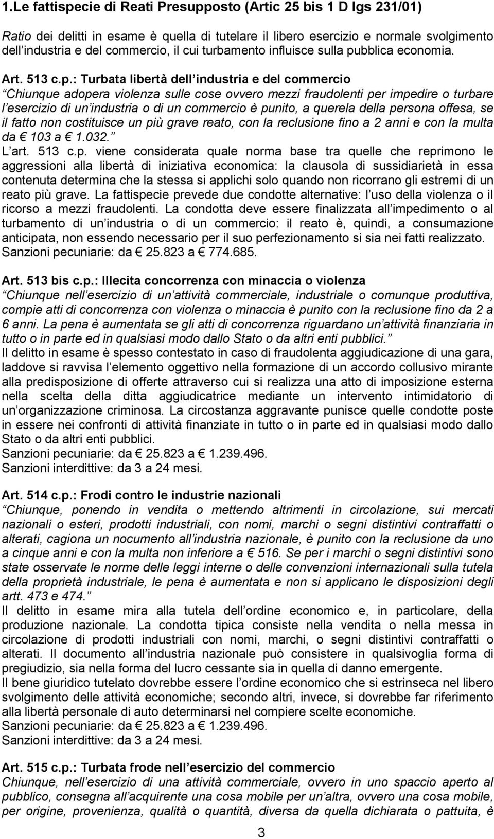 bblica economia. Art. 513 c.p.