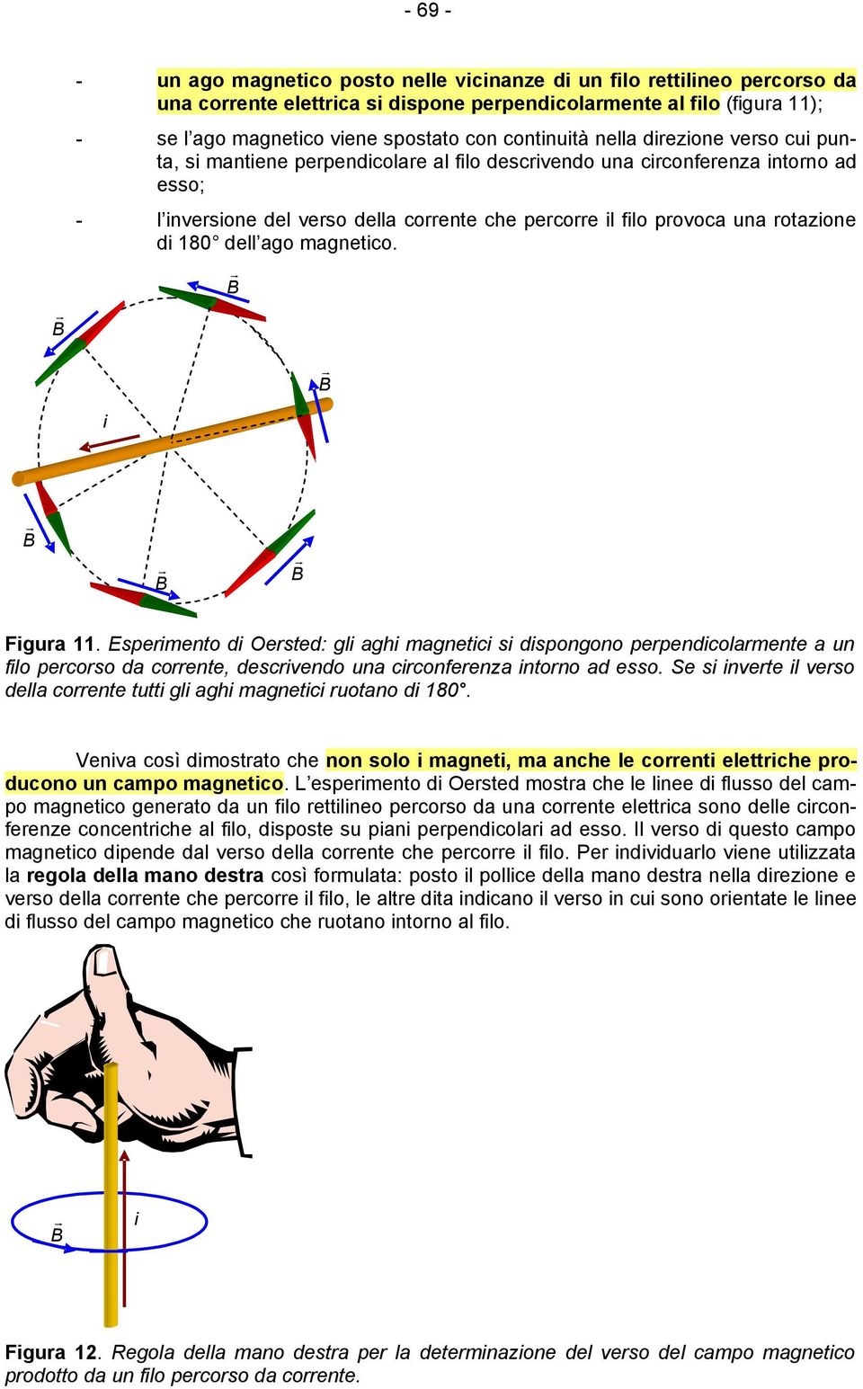 magnetco. Fgura 11. Espermento d Oersted: gl agh magnetc s dspongono perpendcolarmente a un flo percorso da corrente, descrvendo una crconferenza ntorno ad esso.