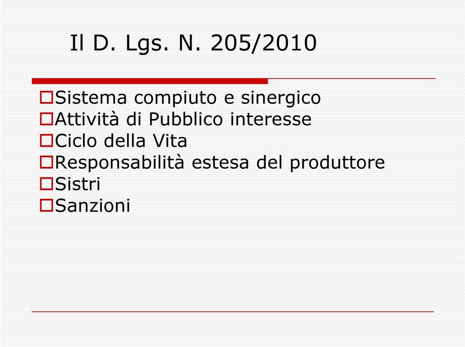 Attività di Pubblico interesse Ciclo