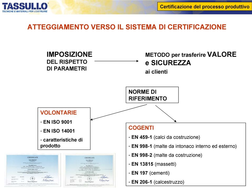 caratteristiche di prodotto COGENTI - EN 459-1 (calci da costruzione) - EN 998-1 (malte da intonaco