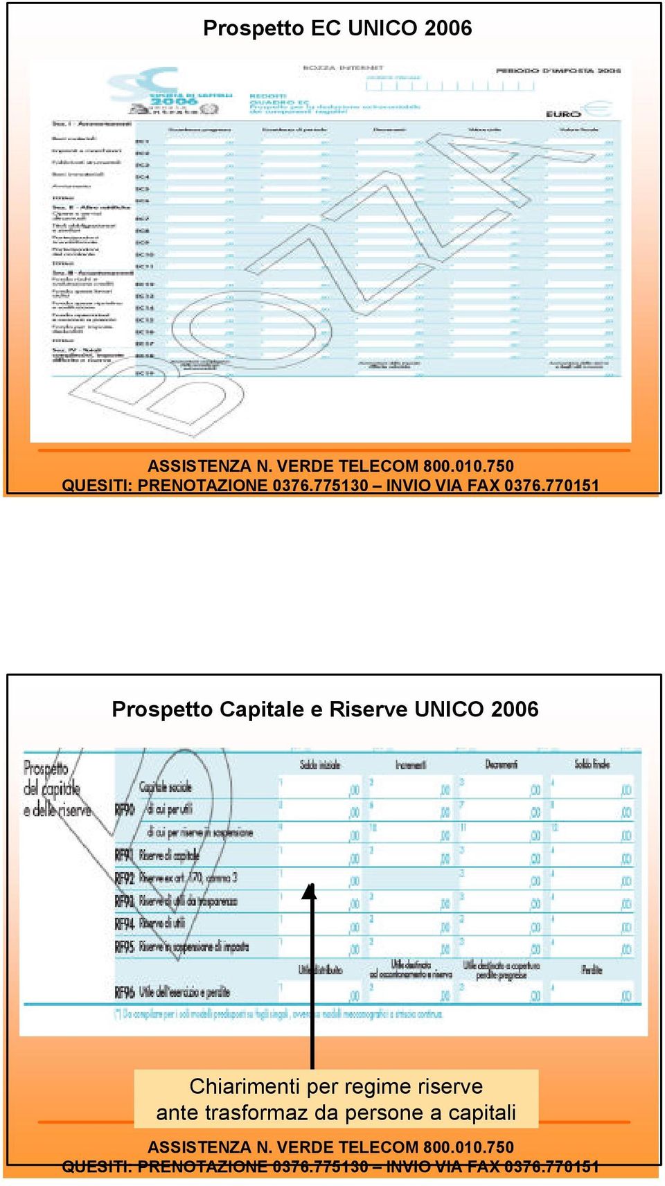 UNICO 2006 Chiarimenti per