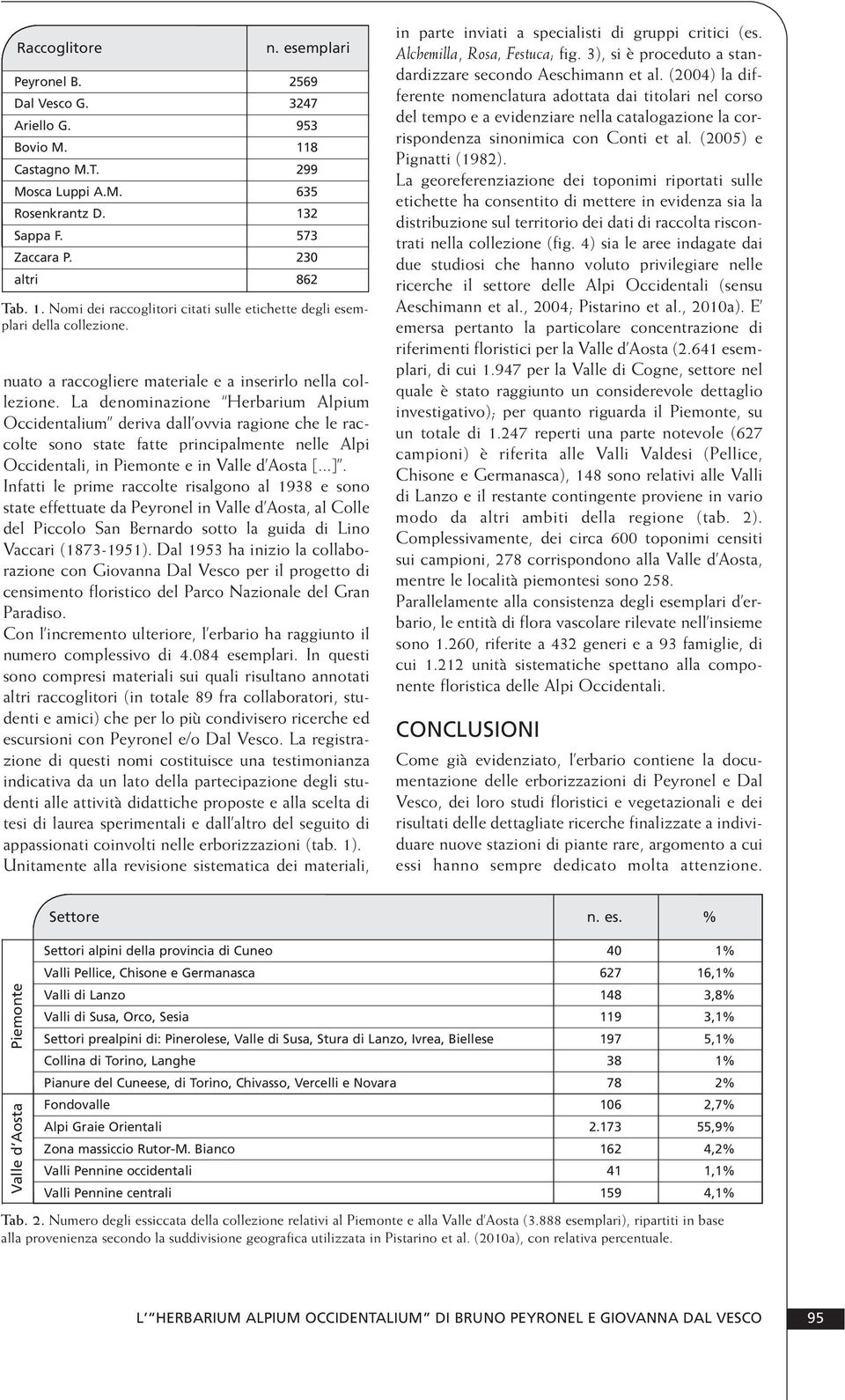 La denominazione Herbarium Alpium Occidentalium deriva dall ovvia ragione che le raccolte sono state fatte principalmente nelle Alpi Occidentali, in Piemonte e in Valle d Aosta [...].