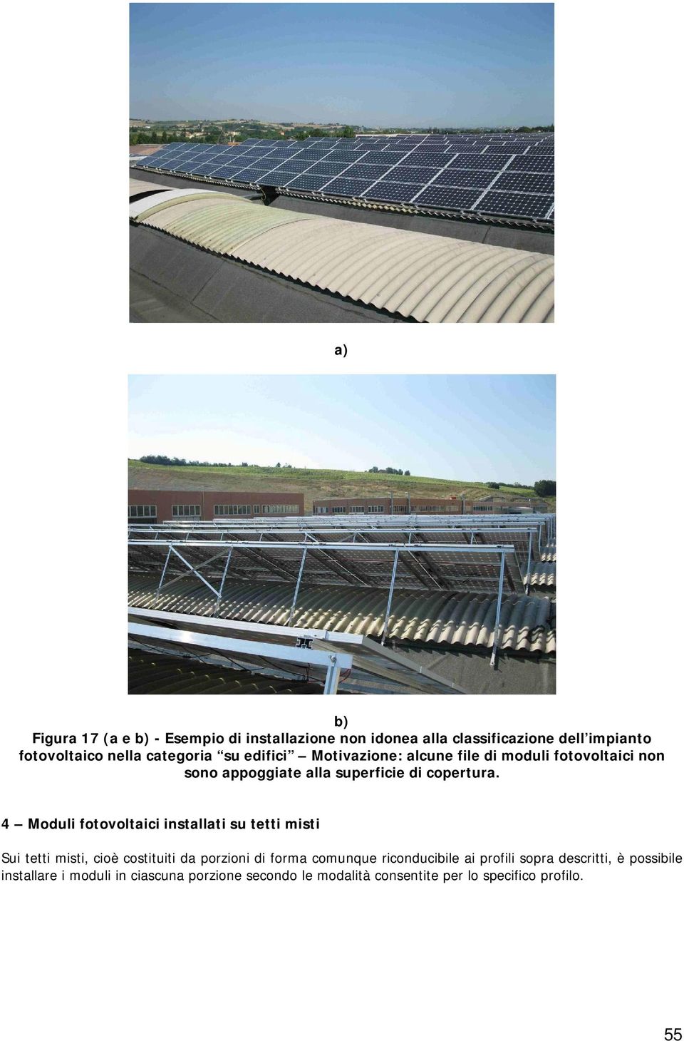 4 Moduli fotovoltaici installati su tetti misti Sui tetti misti, cioè costituiti da porzioni di forma comunque riconducibile