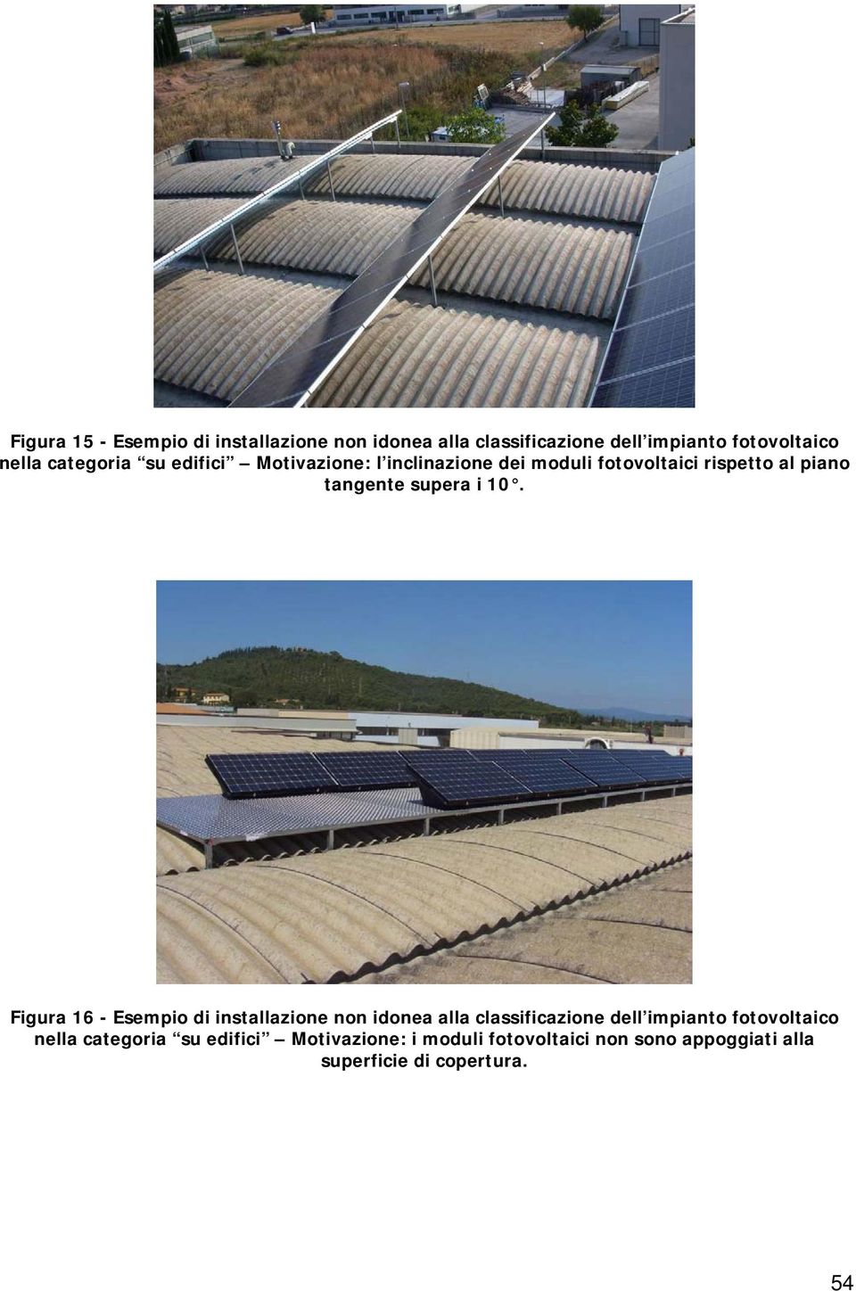 i 10. Figura 16 - Esempio di installazione non idonea alla classificazione dell impianto fotovoltaico