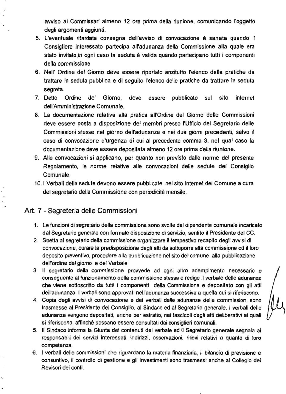 valida quando partecipano tutti i componenti della commissione 6.