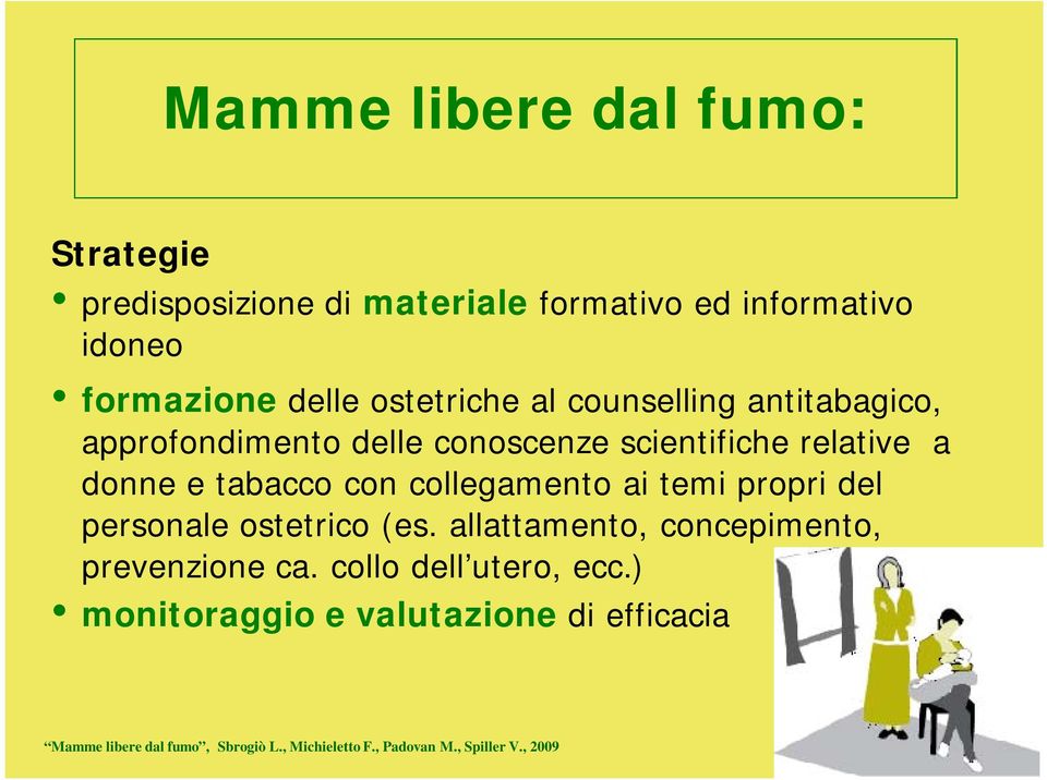 scientifiche relative a donne e tabacco con collegamento ai temi propri del personale ostetrico