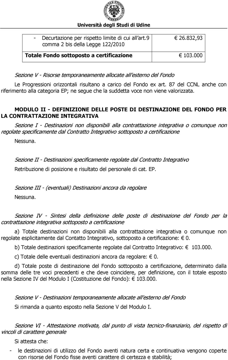 87 del CCNL anche con riferimento alla categoria EP; ne segue che la suddetta voce non viene valorizzata.