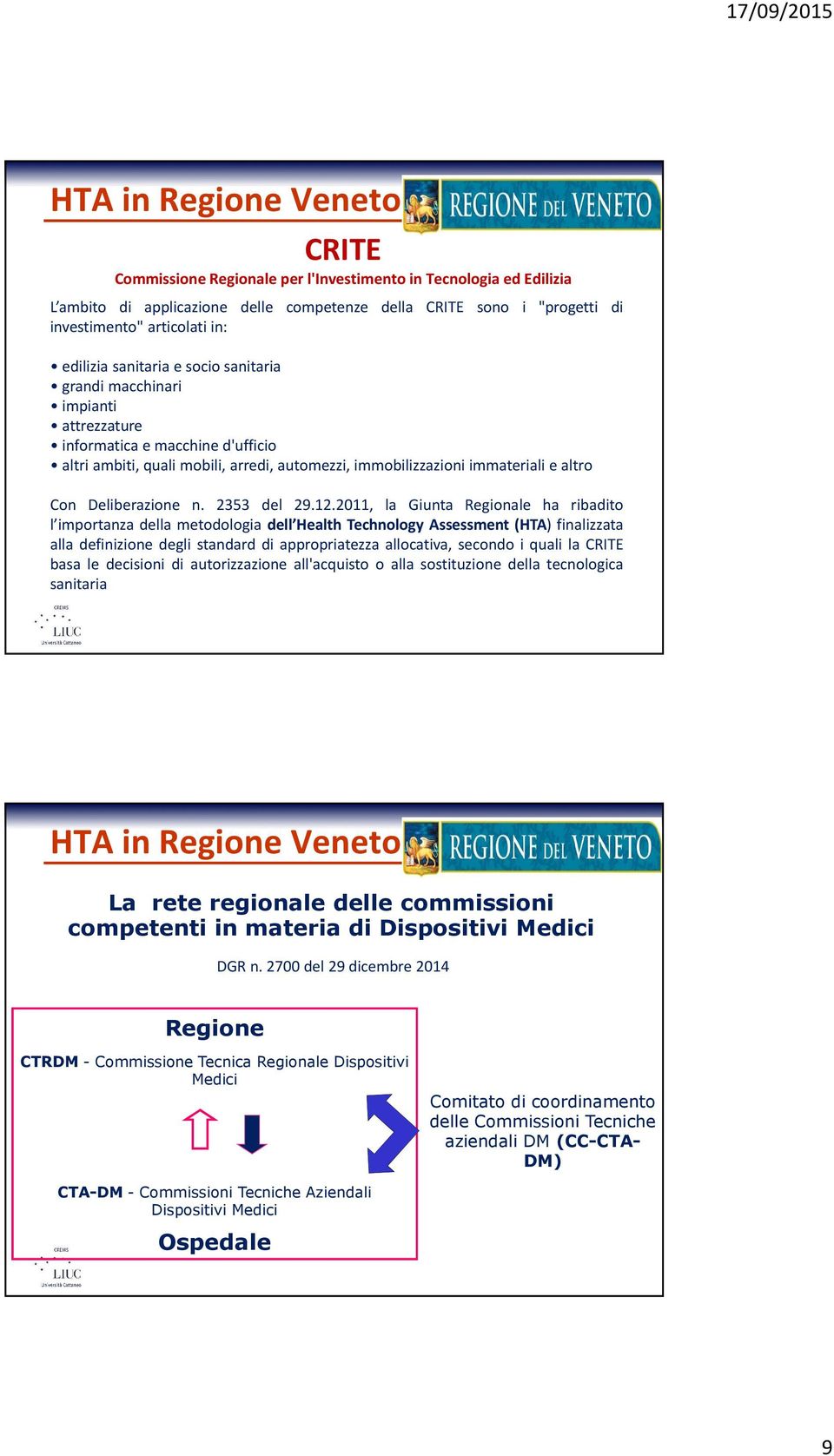 Deliberazione n. 2353 del 29.12.