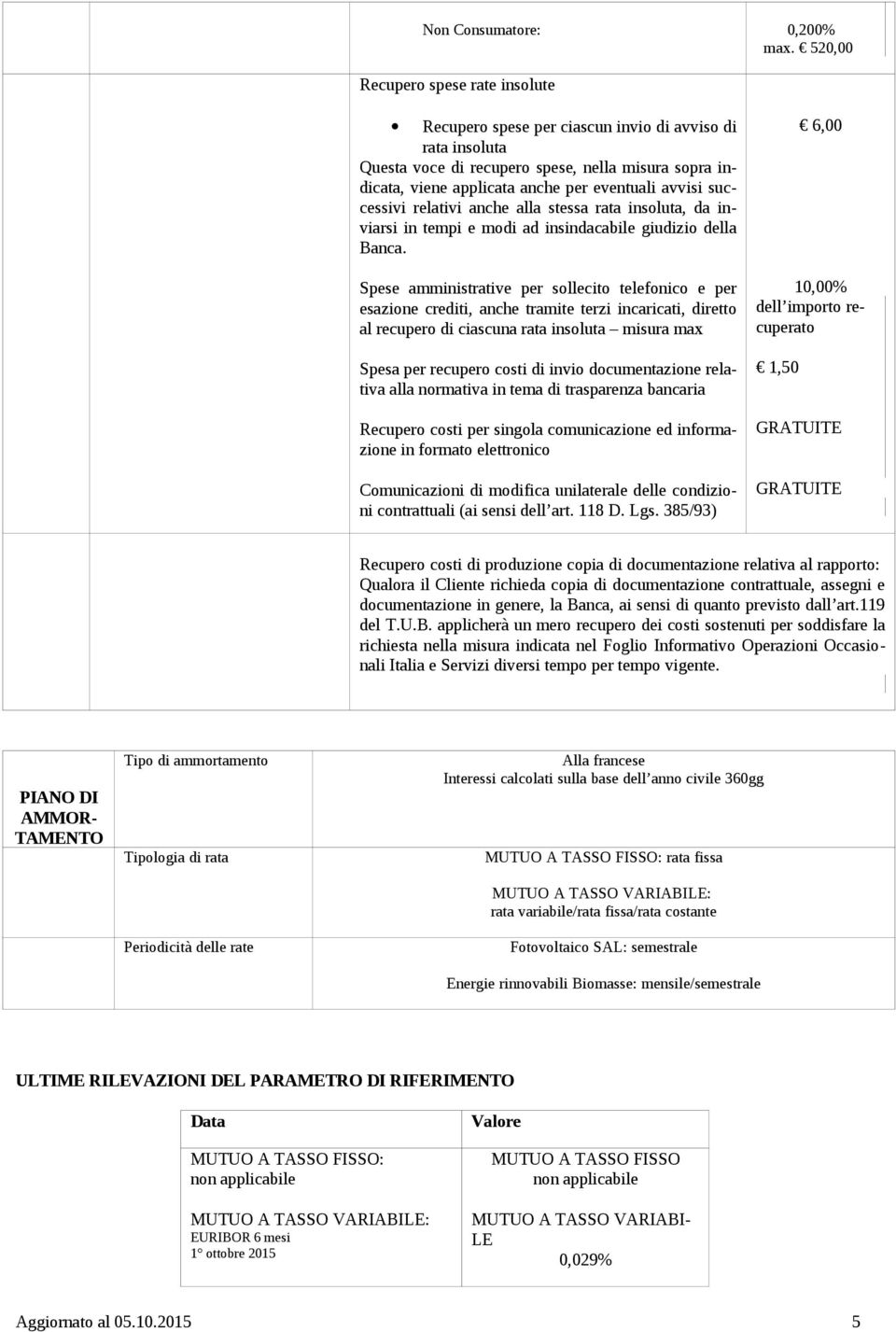 successivi relativi anche alla stessa rata insoluta, da inviarsi in tempi e modi ad insindacabile giudizio della Banca.