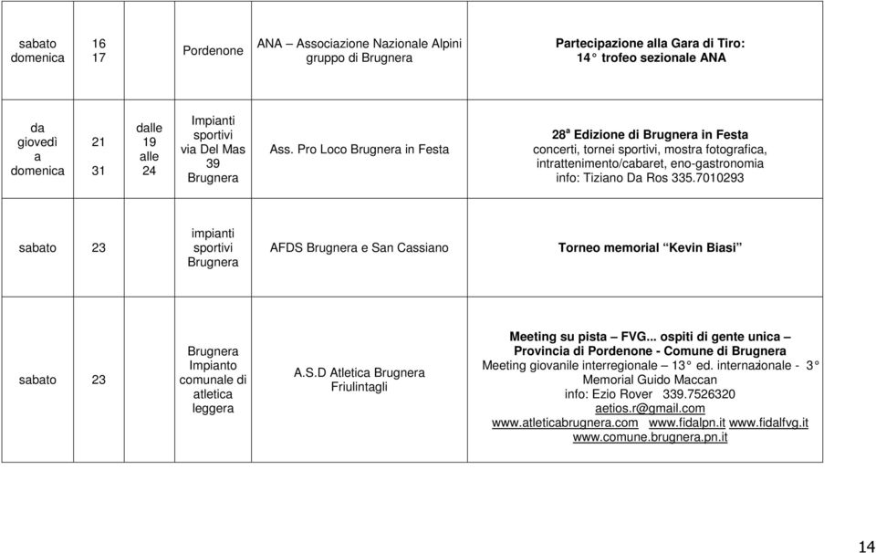 7010293 sbto 23 impinti sportivi AFDS e Sn Cssino Torneo memoril Kevin Bisi sbto 23 Impinto di tletic legger A.S.D Atletic Friulintgli Meeting su pist FVG.