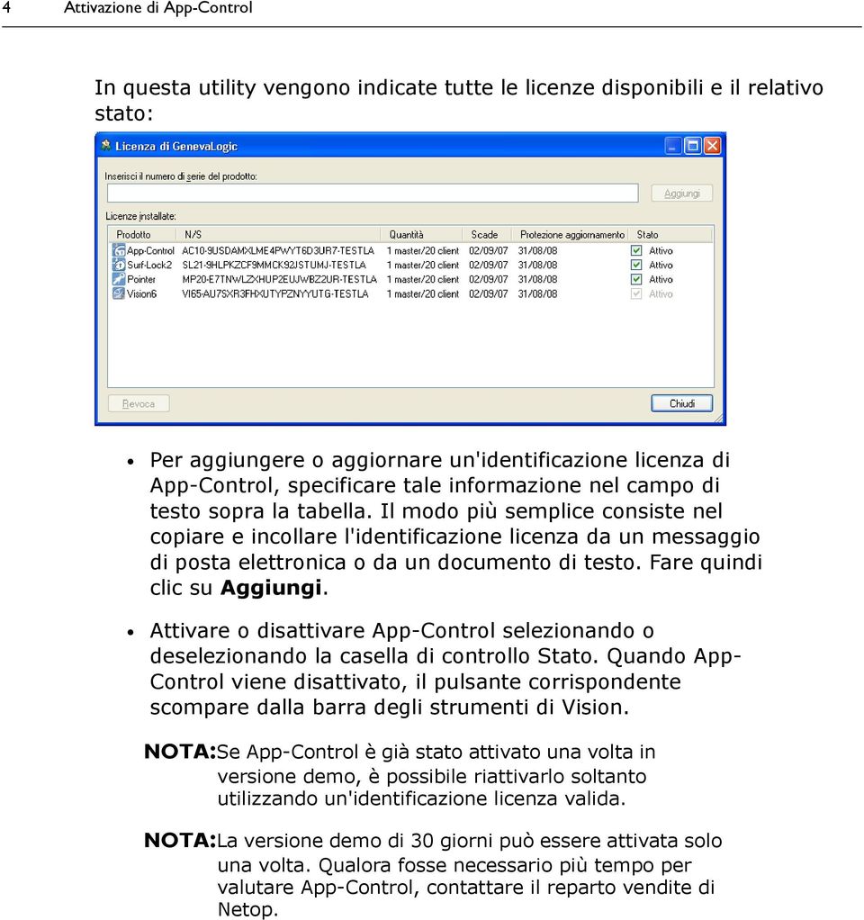 Fare quindi clic su Aggiungi. Attivare o disattivare App-Control selezionando o deselezionando la casella di controllo Stato.