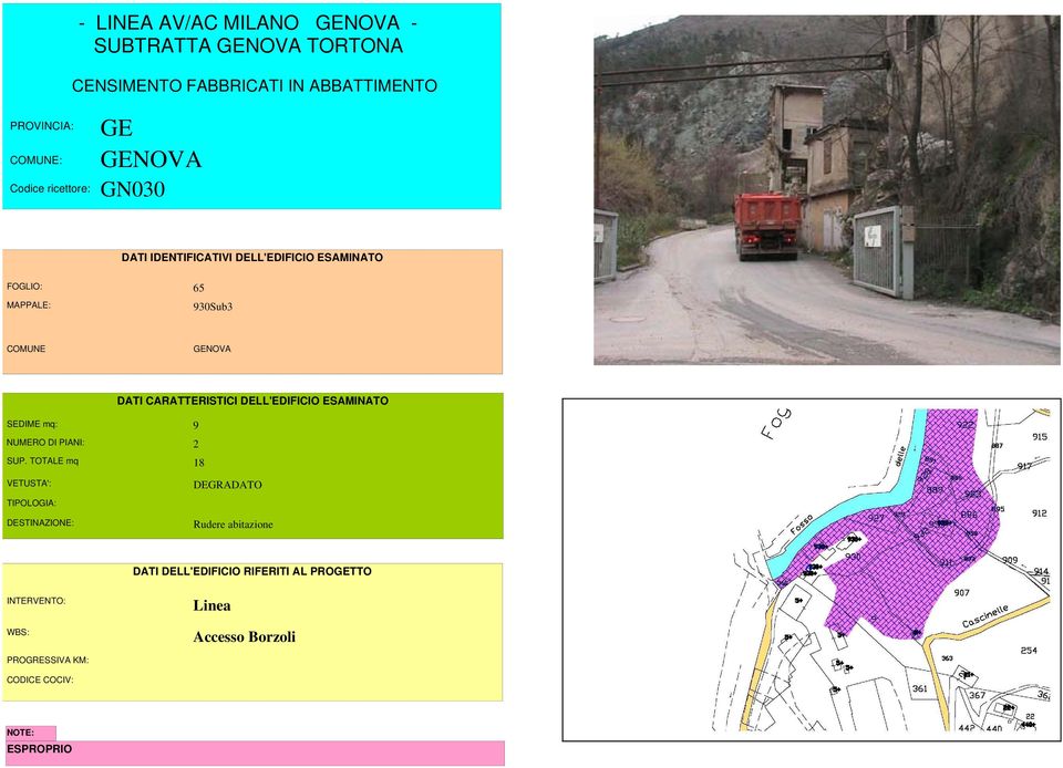 TOTALE mq 18 DEGRADATO Rudere