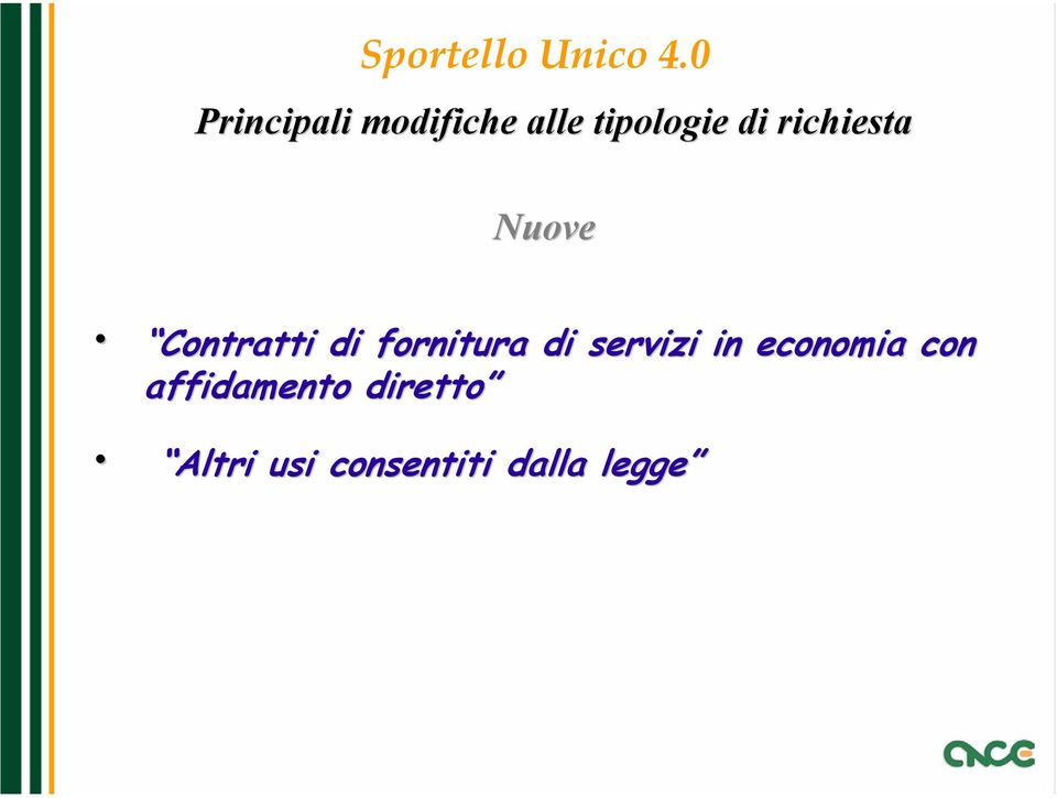 di servizi in economia con affidamento